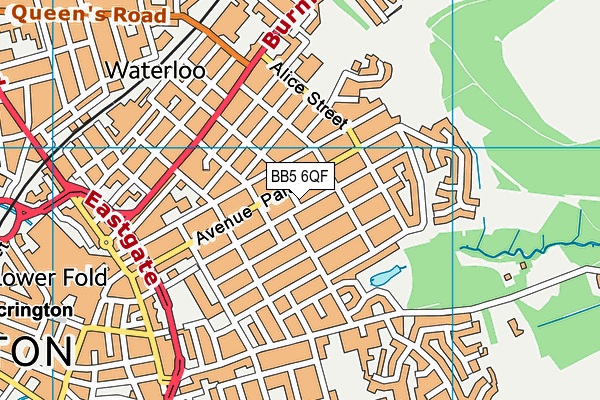 BB5 6QF map - OS VectorMap District (Ordnance Survey)