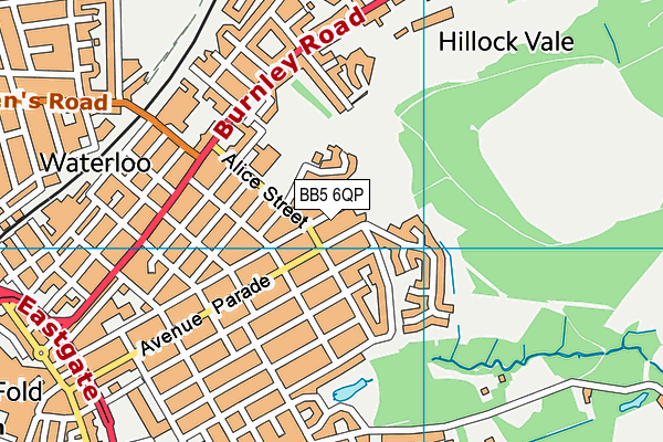 BB5 6QP map - OS VectorMap District (Ordnance Survey)