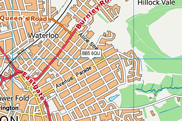 BB5 6QU map - OS VectorMap District (Ordnance Survey)