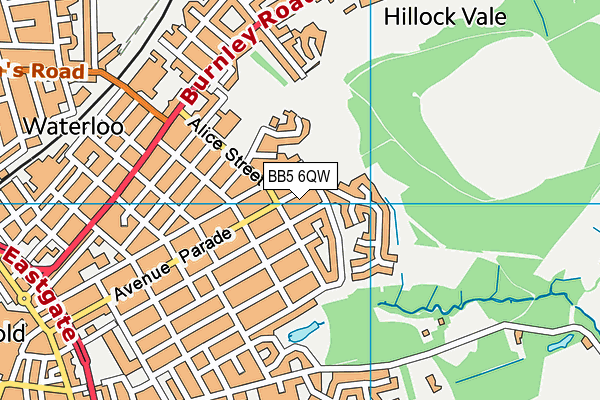 BB5 6QW map - OS VectorMap District (Ordnance Survey)
