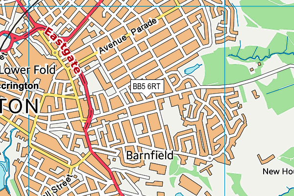 BB5 6RT map - OS VectorMap District (Ordnance Survey)