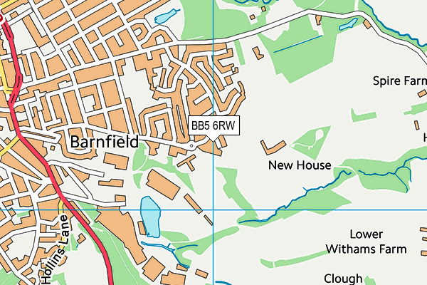 BB5 6RW map - OS VectorMap District (Ordnance Survey)
