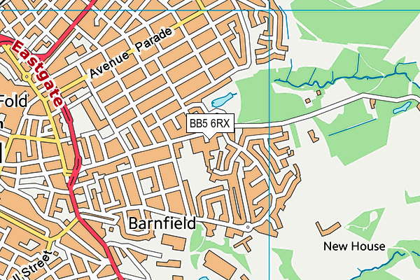 BB5 6RX map - OS VectorMap District (Ordnance Survey)