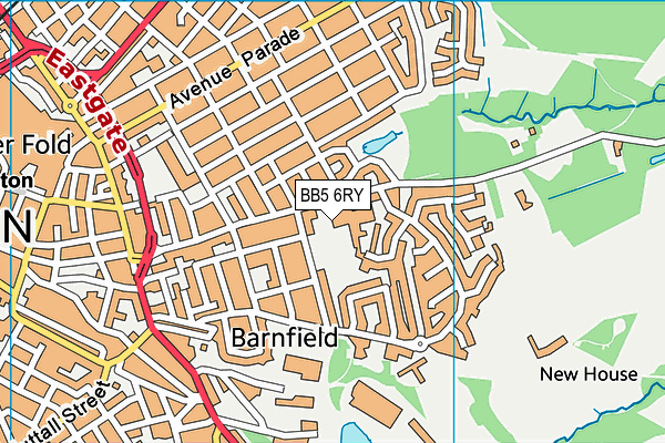 BB5 6RY map - OS VectorMap District (Ordnance Survey)