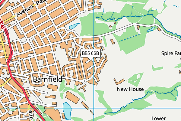 BB5 6SB map - OS VectorMap District (Ordnance Survey)