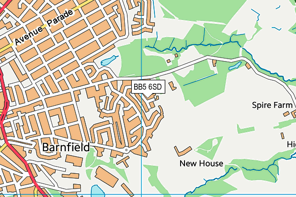 BB5 6SD map - OS VectorMap District (Ordnance Survey)