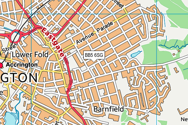 BB5 6SG map - OS VectorMap District (Ordnance Survey)