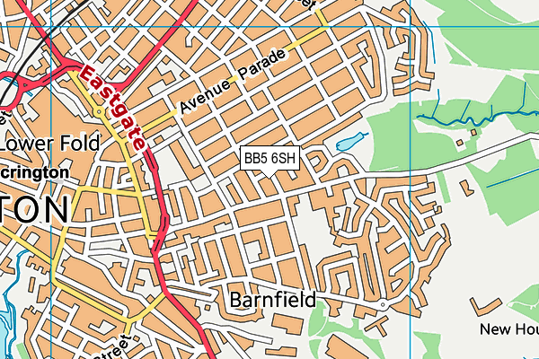 BB5 6SH map - OS VectorMap District (Ordnance Survey)