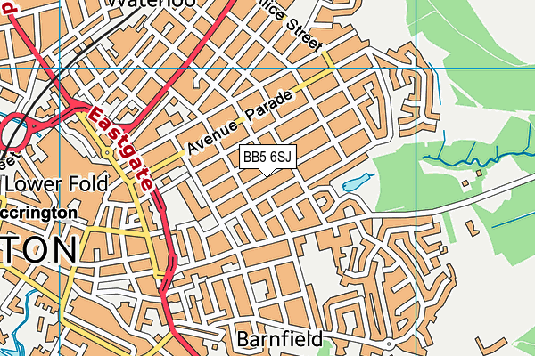 BB5 6SJ map - OS VectorMap District (Ordnance Survey)