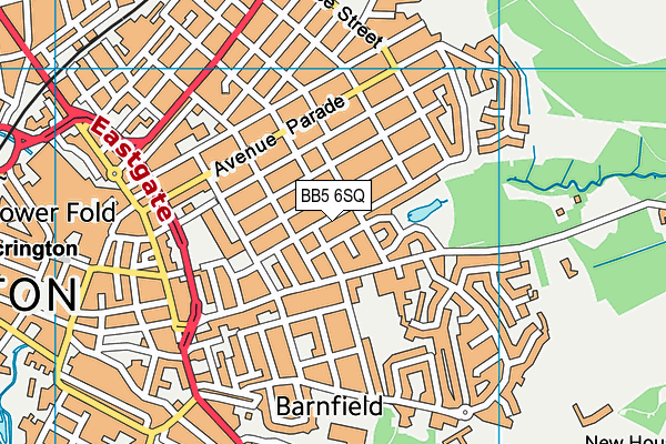 BB5 6SQ map - OS VectorMap District (Ordnance Survey)