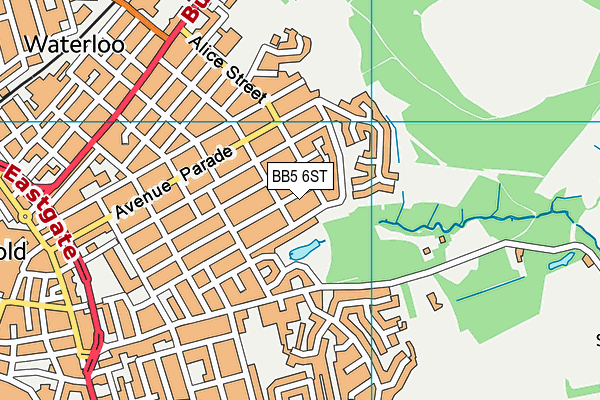 BB5 6ST map - OS VectorMap District (Ordnance Survey)