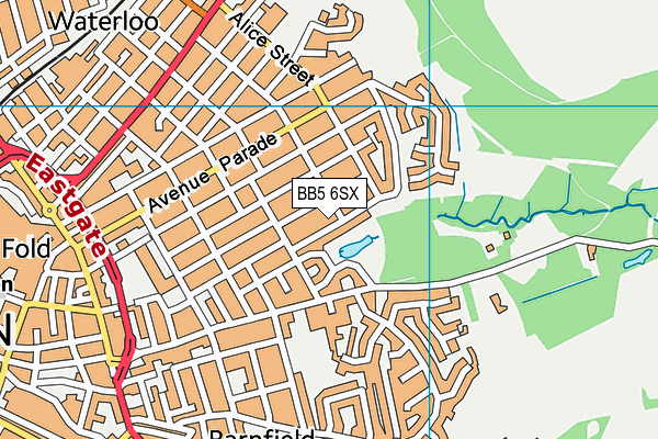 BB5 6SX map - OS VectorMap District (Ordnance Survey)