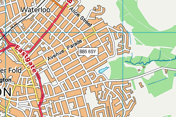 BB5 6SY map - OS VectorMap District (Ordnance Survey)