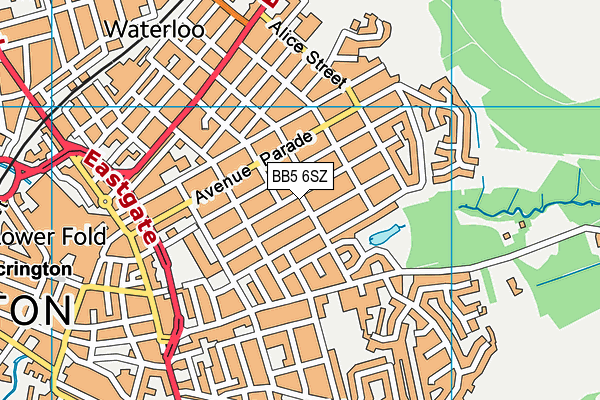 BB5 6SZ map - OS VectorMap District (Ordnance Survey)