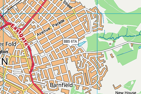 BB5 6TA map - OS VectorMap District (Ordnance Survey)
