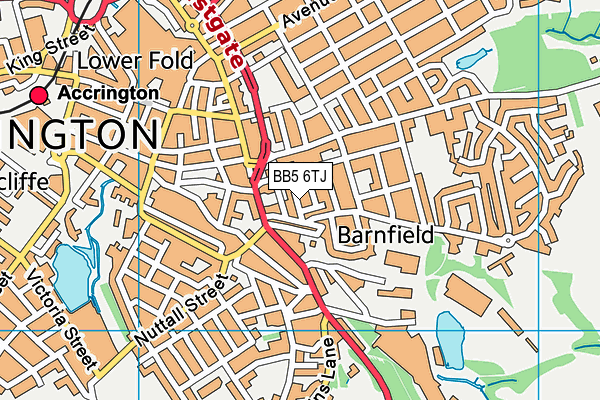 BB5 6TJ map - OS VectorMap District (Ordnance Survey)