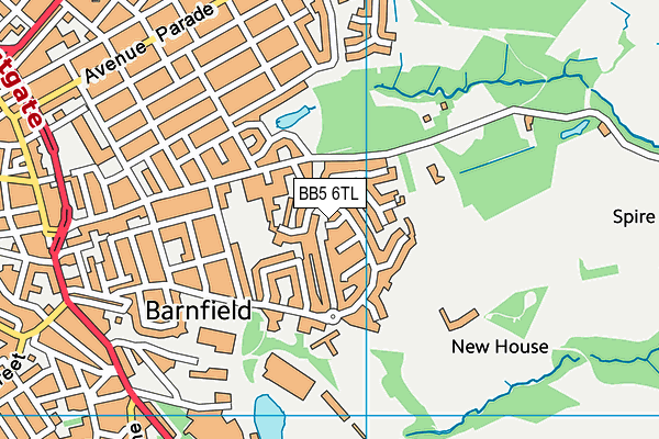 BB5 6TL map - OS VectorMap District (Ordnance Survey)