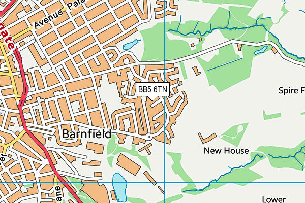 BB5 6TN map - OS VectorMap District (Ordnance Survey)