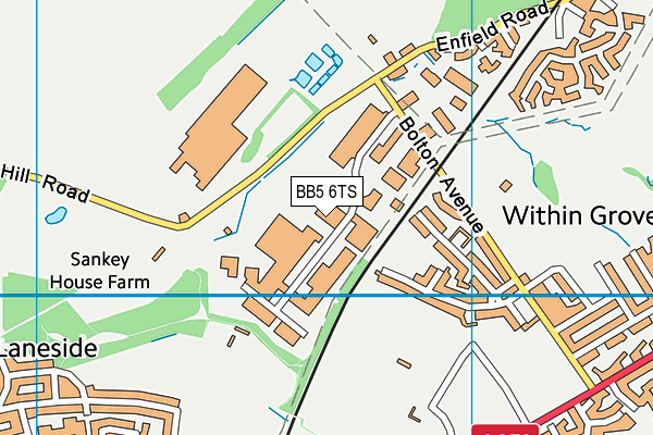 BB5 6TS map - OS VectorMap District (Ordnance Survey)