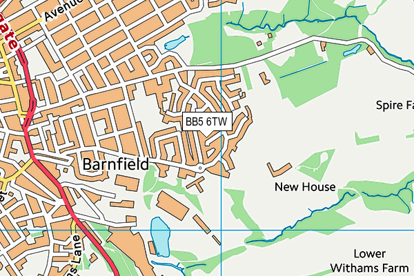 BB5 6TW map - OS VectorMap District (Ordnance Survey)