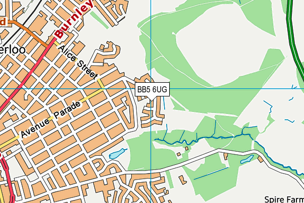 BB5 6UG map - OS VectorMap District (Ordnance Survey)