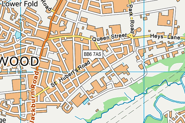 BB6 7AS map - OS VectorMap District (Ordnance Survey)