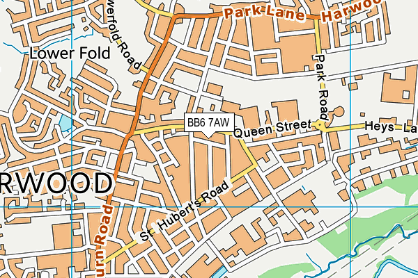 BB6 7AW map - OS VectorMap District (Ordnance Survey)