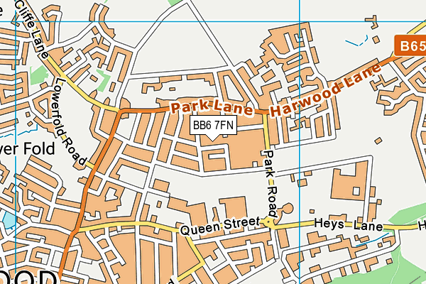 BB6 7FN map - OS VectorMap District (Ordnance Survey)