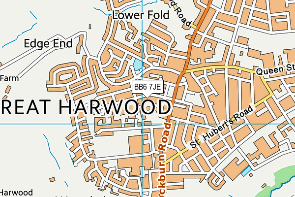 BB6 7JE map - OS VectorMap District (Ordnance Survey)