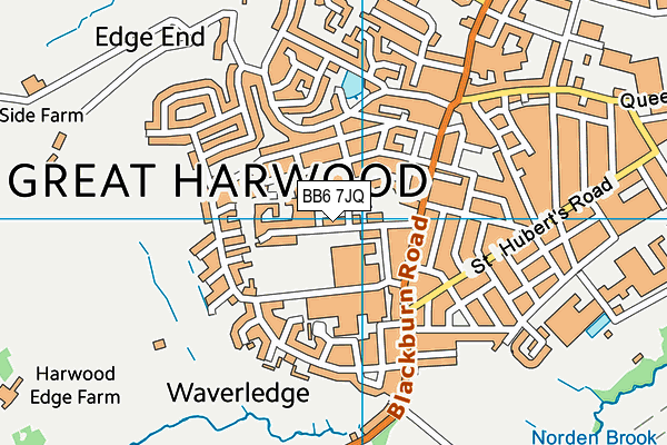 St Wulstan's Catholic Primary School, Great Harwood map (BB6 7JQ) - OS VectorMap District (Ordnance Survey)