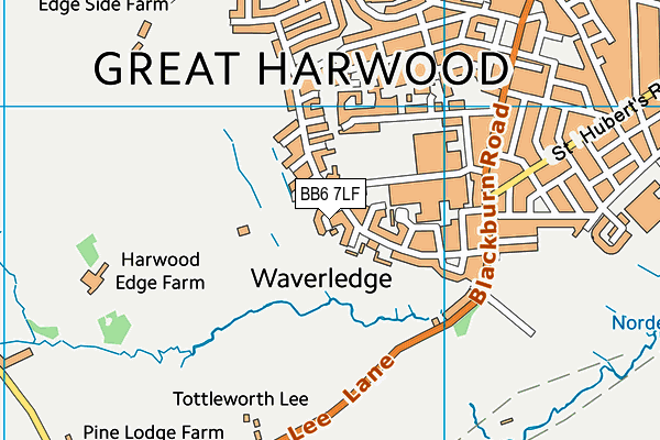 BB6 7LF map - OS VectorMap District (Ordnance Survey)