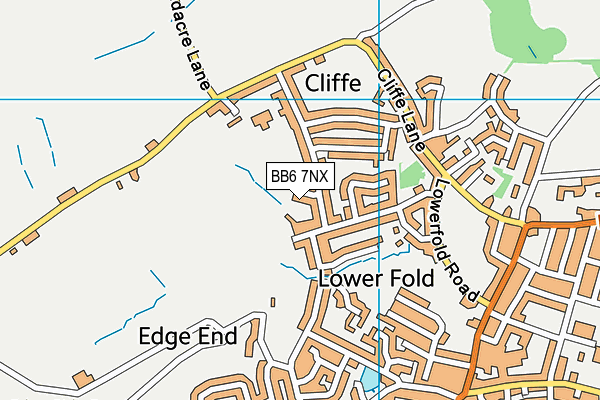 BB6 7NX map - OS VectorMap District (Ordnance Survey)