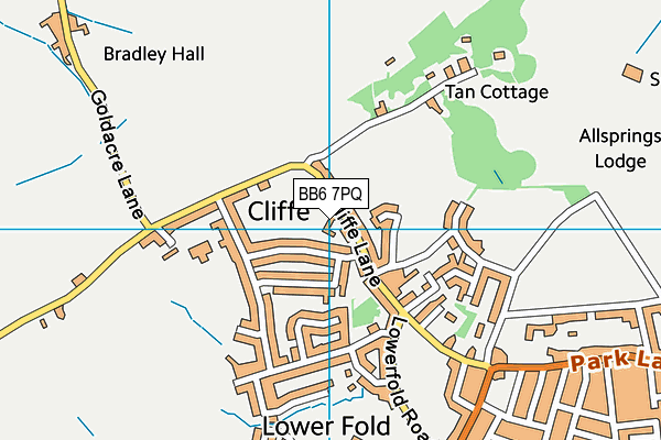 Great Harwood Cricket Club map (BB6 7PQ) - OS VectorMap District (Ordnance Survey)