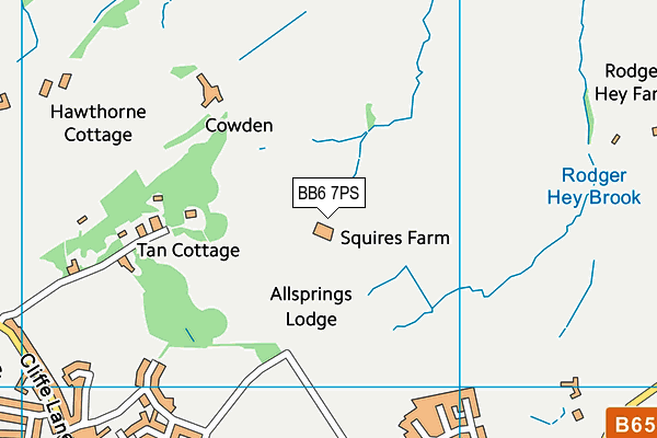 BB6 7PS map - OS VectorMap District (Ordnance Survey)