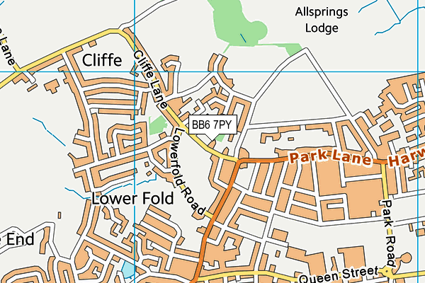 BB6 7PY map - OS VectorMap District (Ordnance Survey)