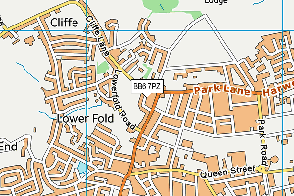 BB6 7PZ map - OS VectorMap District (Ordnance Survey)