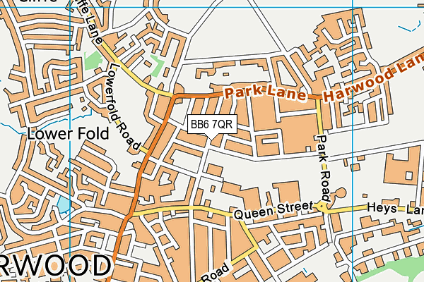 BB6 7QR map - OS VectorMap District (Ordnance Survey)