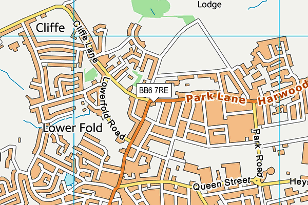 BB6 7RE map - OS VectorMap District (Ordnance Survey)
