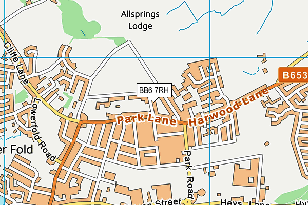 BB6 7RH map - OS VectorMap District (Ordnance Survey)