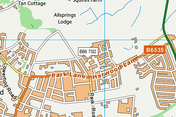 BB6 7SD map - OS VectorMap District (Ordnance Survey)