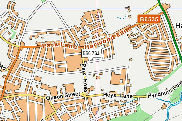 BB6 7SJ map - OS VectorMap District (Ordnance Survey)