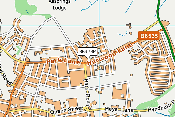 BB6 7SP map - OS VectorMap District (Ordnance Survey)