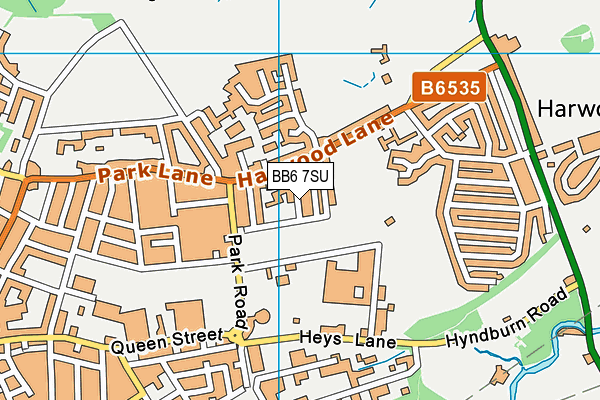 BB6 7SU map - OS VectorMap District (Ordnance Survey)