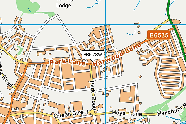 BB6 7SW map - OS VectorMap District (Ordnance Survey)