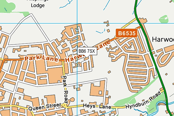 BB6 7SX map - OS VectorMap District (Ordnance Survey)