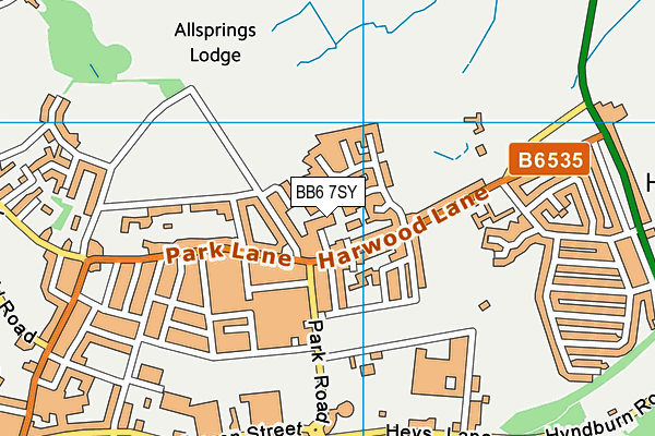 BB6 7SY map - OS VectorMap District (Ordnance Survey)