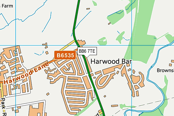 BB6 7TE map - OS VectorMap District (Ordnance Survey)