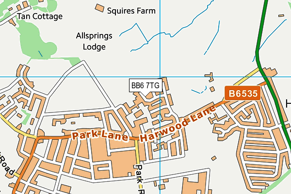 BB6 7TG map - OS VectorMap District (Ordnance Survey)