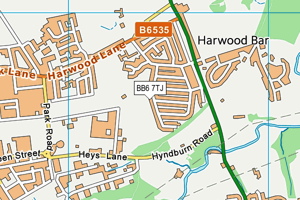 BB6 7TJ map - OS VectorMap District (Ordnance Survey)