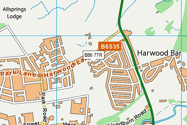 BB6 7TR map - OS VectorMap District (Ordnance Survey)